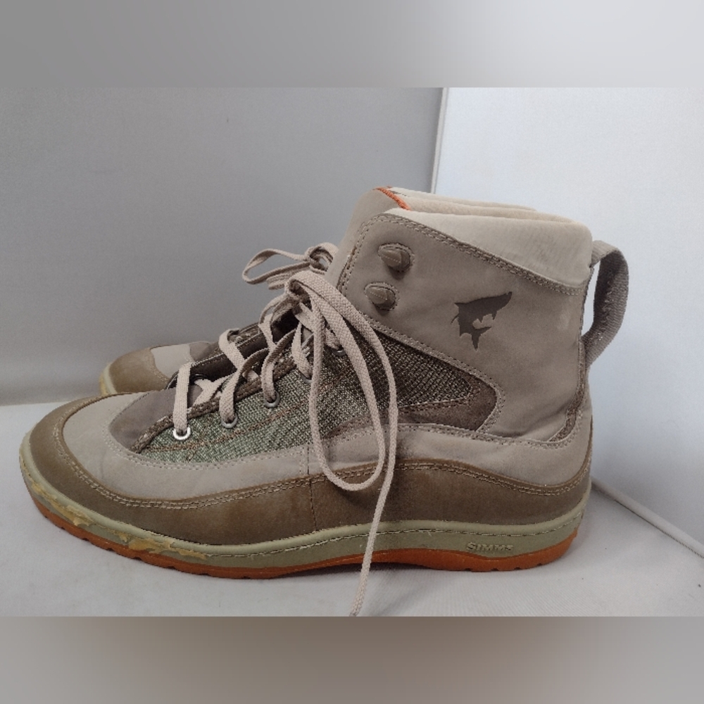 Simms Men’s Saltwater Wading Boots Size 14 Gray Lace Up Outdoor Fishing